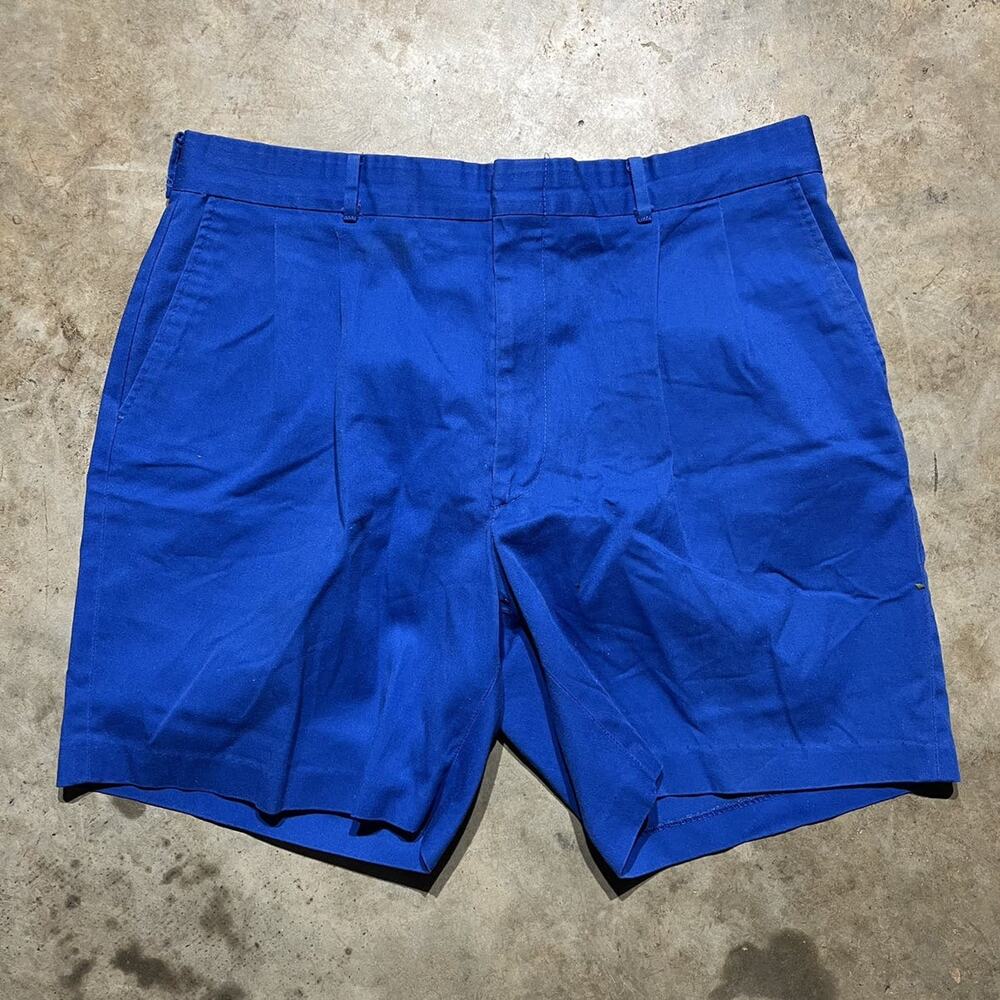 Vintage 70s Unbranded Blue Talon Zipper Dress Shorts 36x7